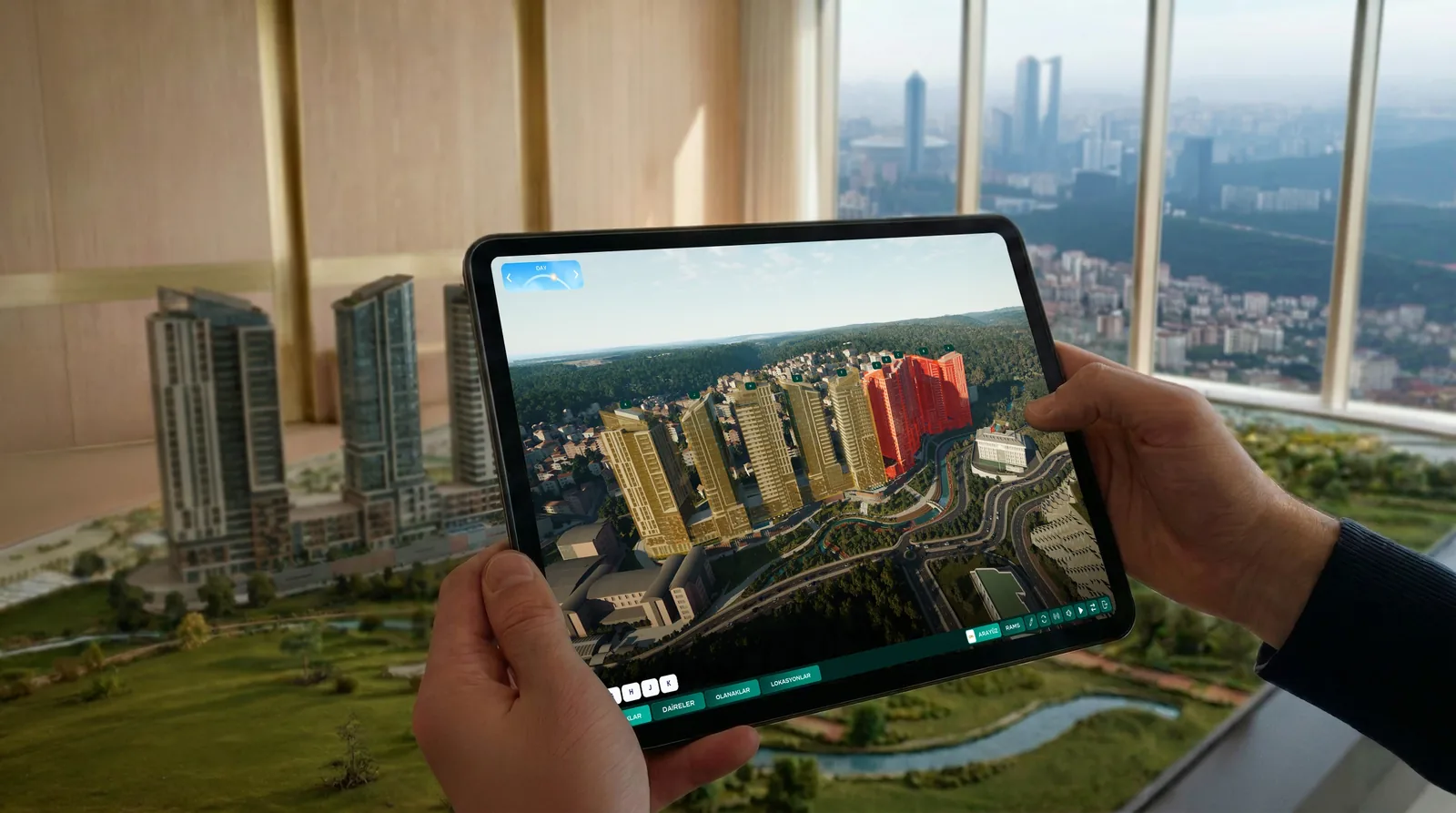 Interactive residential twin running on a tablet with unit selection